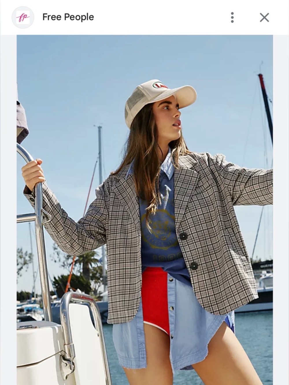 We the Free Cali Plaid Blazer - Dust Combo
